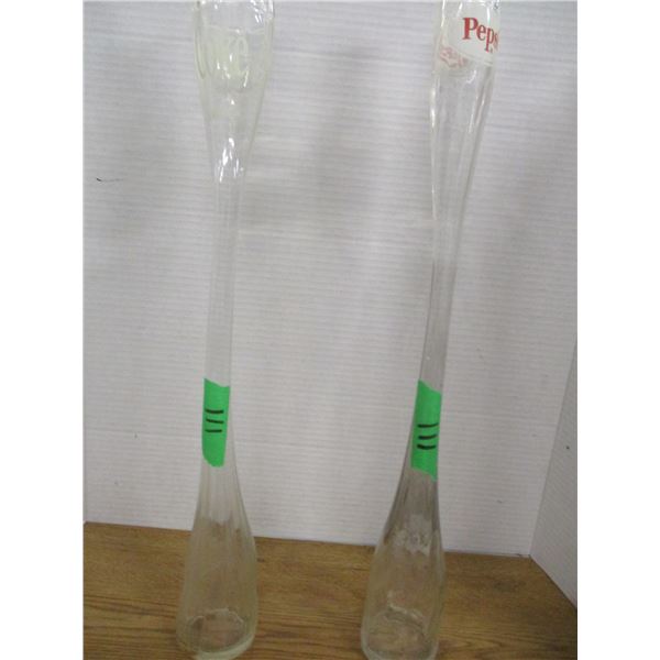 COLLECTABLE:  2 GLASS BLOWN POP BOTTLES