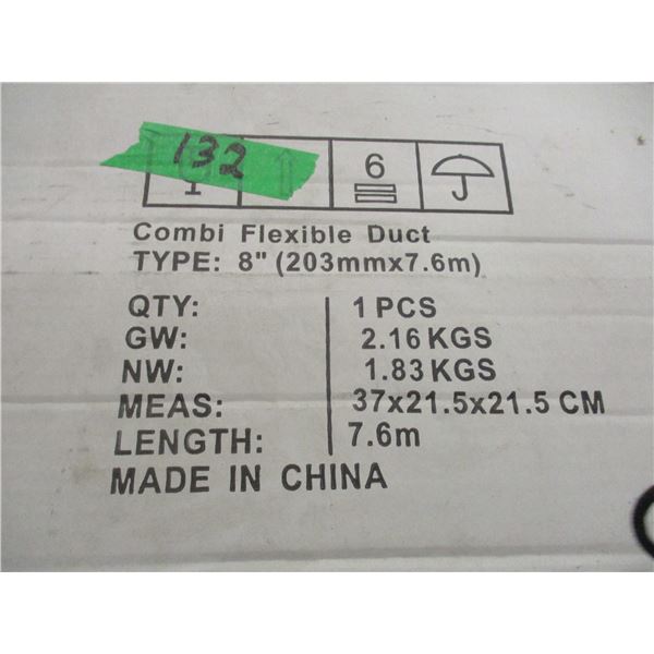 SHELF PULLS (AS IS):  8" DUCT (7.6 METERS LONG)