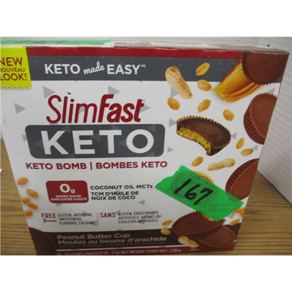 SHELF PULLS (AS IS):  KETO PEANUT BUTTER CUPS (14 X 17G) - BOX