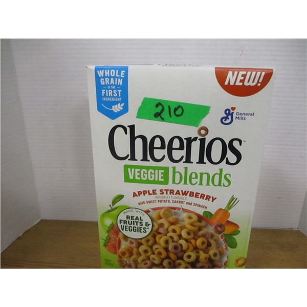 SHELF PULLS (AS IS):  CHEERIOS VEGGIE BLEND WITH APPLE & STRAWBERRY CEREAL (300G) - BOX