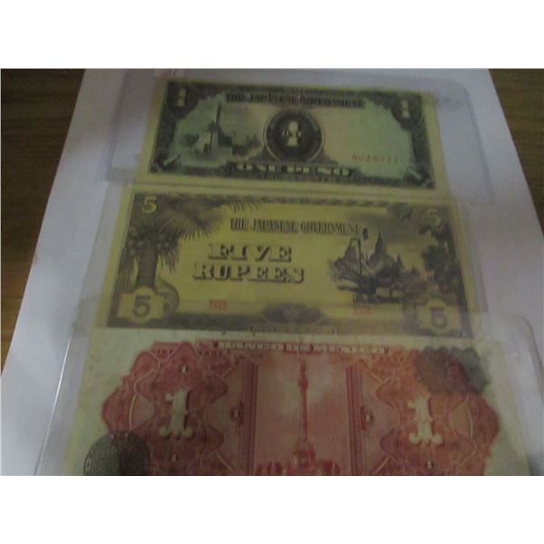 3 FOREIGN BILLS (2 JAPANESE & 1 MEXICAN)