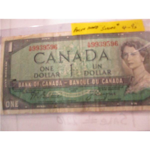 1954 CANADA $1 BILL