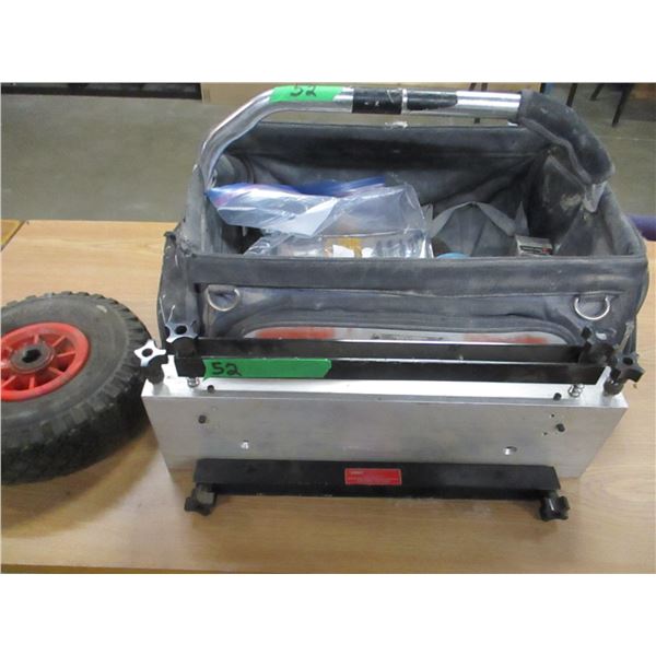 TOOL BAG, TIRE & WHEEL WRENCH, ASSORTED TOOLS, ETC