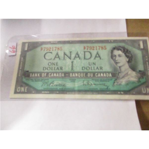 1954 CANADA $1 BILL