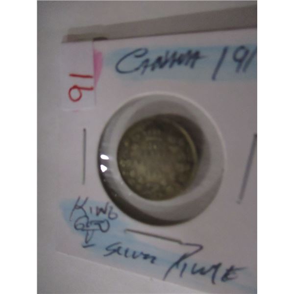 1917 KING GEORGE V CANADA SILVER DIME