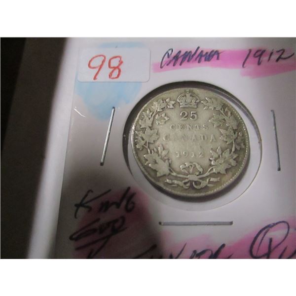 1912 KING GEORGE V SILVER QUARTER