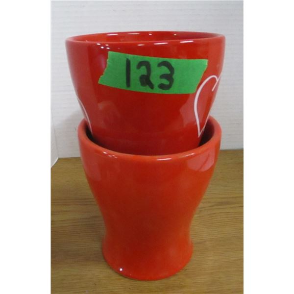 ESTATE:  2 RED VASES