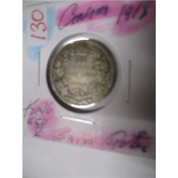 1918 CANADA KING GEORGE V SILVER QUARTER