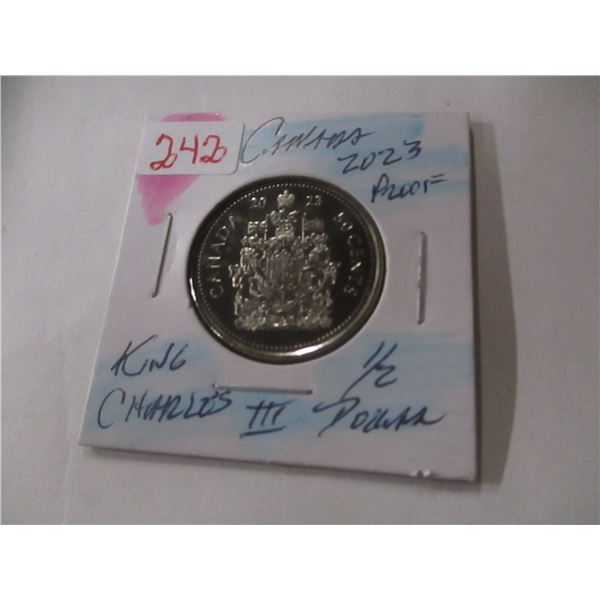 2023 PROOF CAMEO KING CHARLES III CANADA HALF DOLLAR