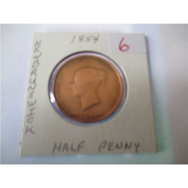 1854 NEW BRUNSWICK ONE CENT