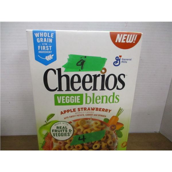 SHELF PULLS (AS IS):  CHEERIOS VEGGIE BLEND WITH APPLE & STRAWBERRY CEREAL (300G) - BOX