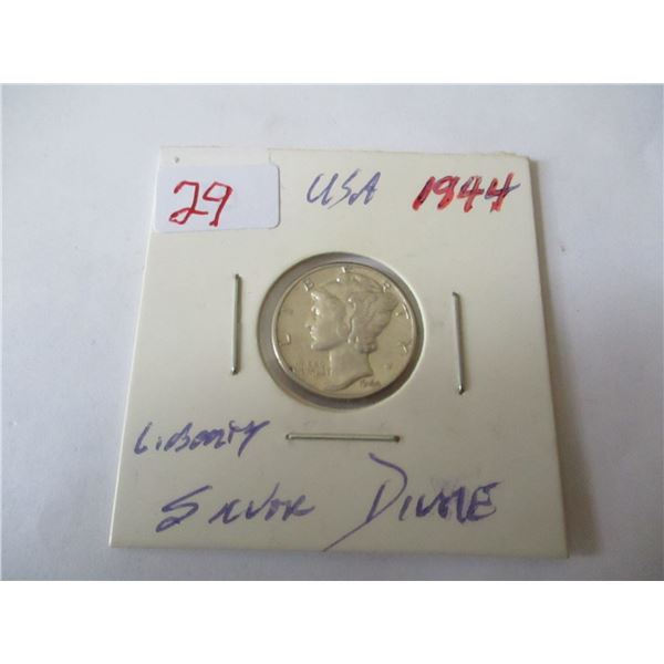 1944 USA SILVER 10 CENT