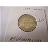 Image 3 : 1917 NEWFOUNDLAND SILVER 25 CENT