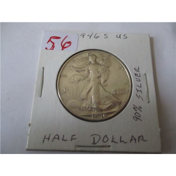 1946S USA SILVER 50 CENT