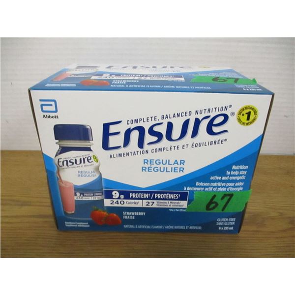 NEW:  REGULAR STRAWBERRY ENSURE DRINK (6 X 235 ML) - BOX