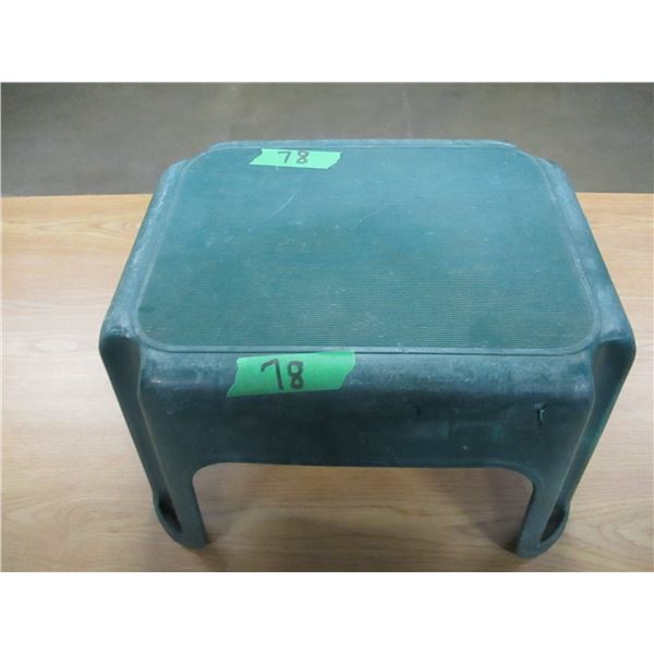 GREEN PLASTIC STOOL