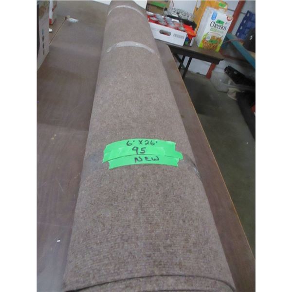 ROLL OF BROWN TONE CARPET (APPROX. 6' X 15')