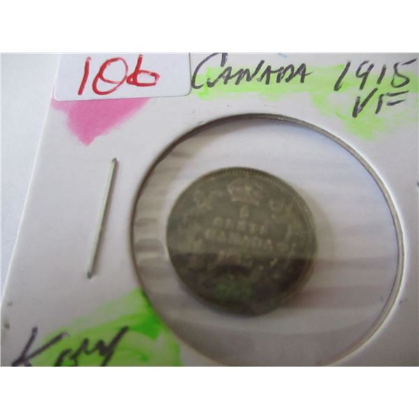 1915 VF CANADA KING GEORGE V KEY DATE NICKEL