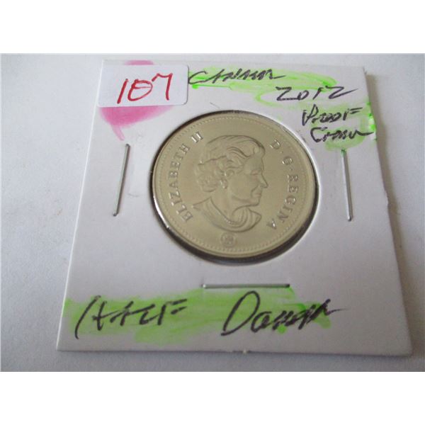 2012 PROOF CAMEO CANADA HALF DOLLAR?