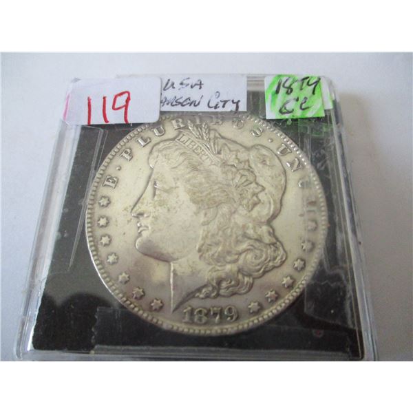 1879 CARSON CITY USA SILVER DOLLAR (NOT TESTED - AS IS - SILVER CONTENT NOT VERIFIED)