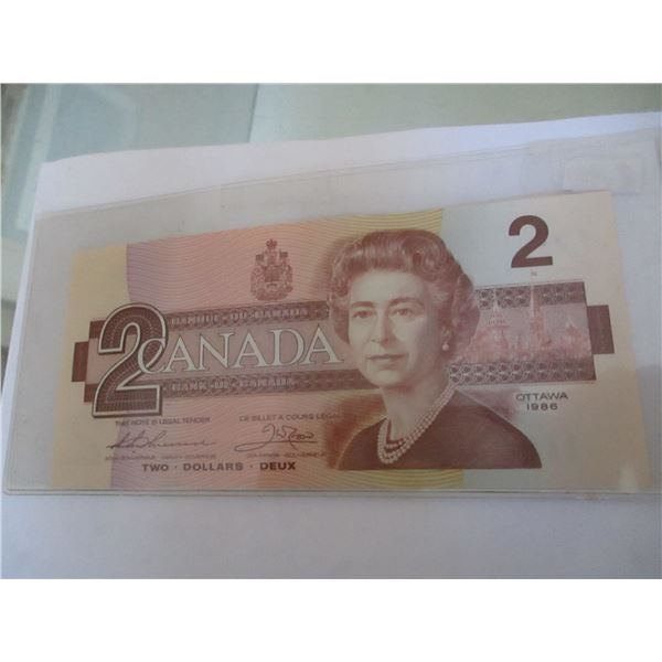 1986 UNCIRCULATED BIRD SERIES LAST OF CANADA $2 BILLS
