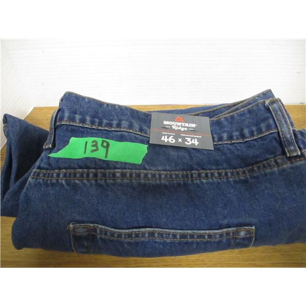 NEW:  MOUNTAIN RIDGE BLUE DENIM JEANS (SIZE 46W X 34L)