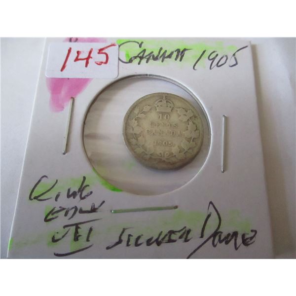 1905 CANADA SILVER DIME