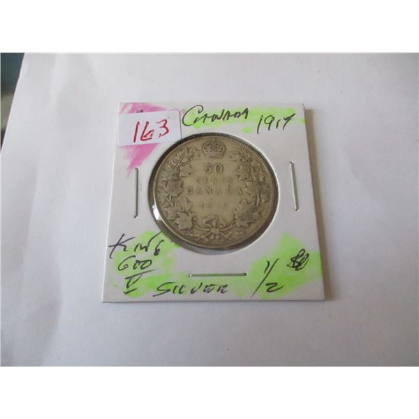 1917 CANADA SILVER HALF DOLLAR