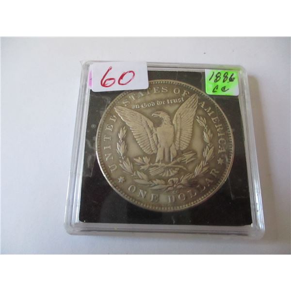1886 CARSON CITY USA MORGAN SILVER DOLLAR (NOT TESTED - AS IS - SILVER CONTENT NOT VERIFIED)
