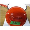 Image 2 : COLLECTABLE:  RED ENAMEL POT C/W LID