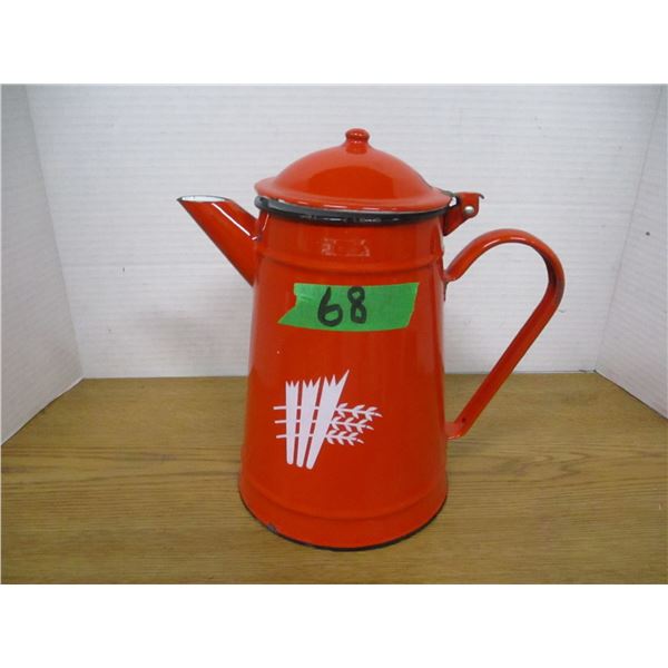 COLLECTABLE:  RED ENAMEL TEAPOT