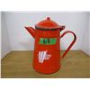Image 1 : COLLECTABLE:  RED ENAMEL TEAPOT