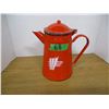 Image 2 : COLLECTABLE:  RED ENAMEL TEAPOT
