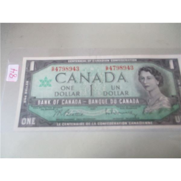 1967 UNCIRCULATED CANADA LEGAL TENDER $1 BILL