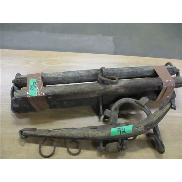 COLLECTABLE:  3 YOKES, 1 HAINE, PAIR OF HARNESS