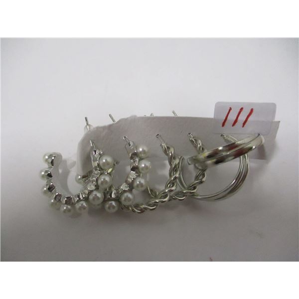 3 PAIR PIERCED EARRINGS