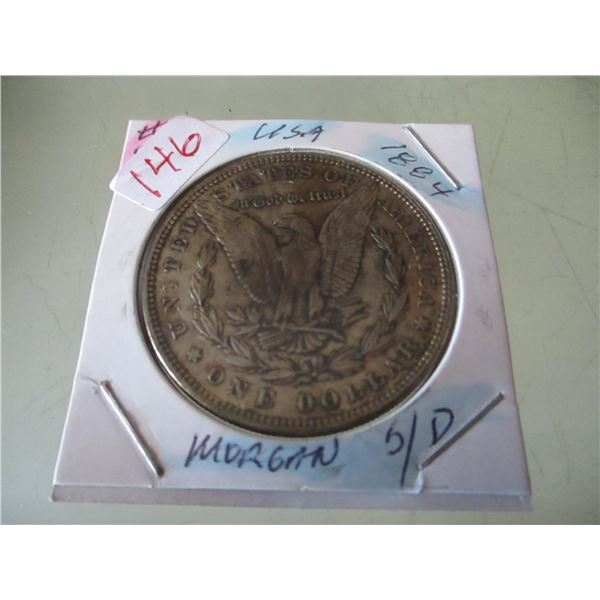 1884 USA MORGAN SILVER DOLLAR
