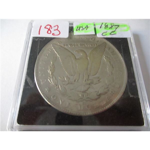 1887 CARSON CITY USA SILVER DOLLAR (NOT TESTED - AS IS - SILVER CONTENT NOT VERIFIED)