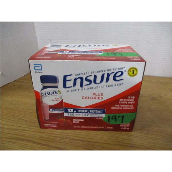 ENSURE STRAWBERRY CALORIE PLUS DRINK (6 X 235 ML) - CASE