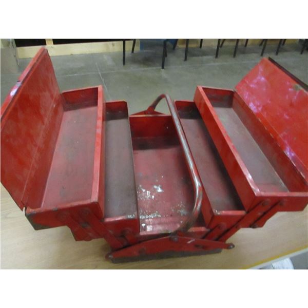 FOLDING RED TOOLBOX