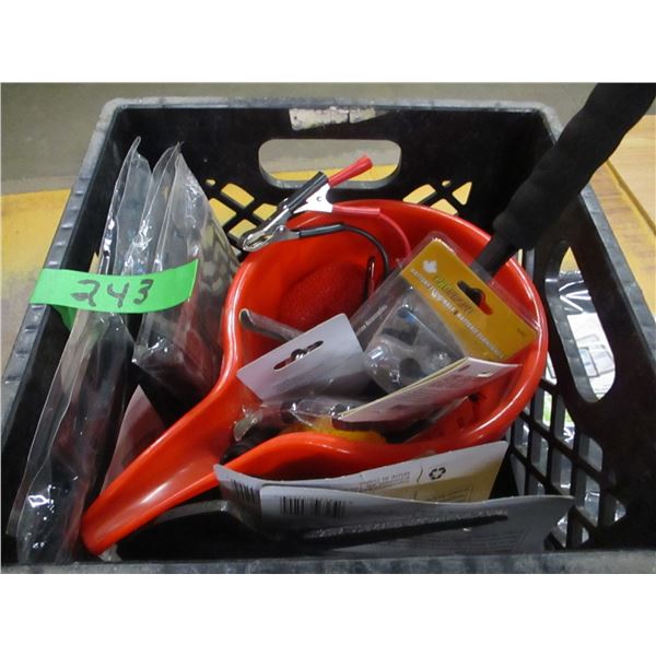 FREIGHT DAMAGE (AS IS):  TOTE C/W ASSORTED PRODUCTS