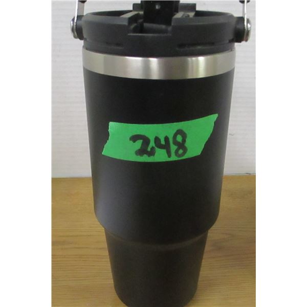FREIGHT DAMAGE (AS IS):  LARGE BLACK THERMOS JUG
