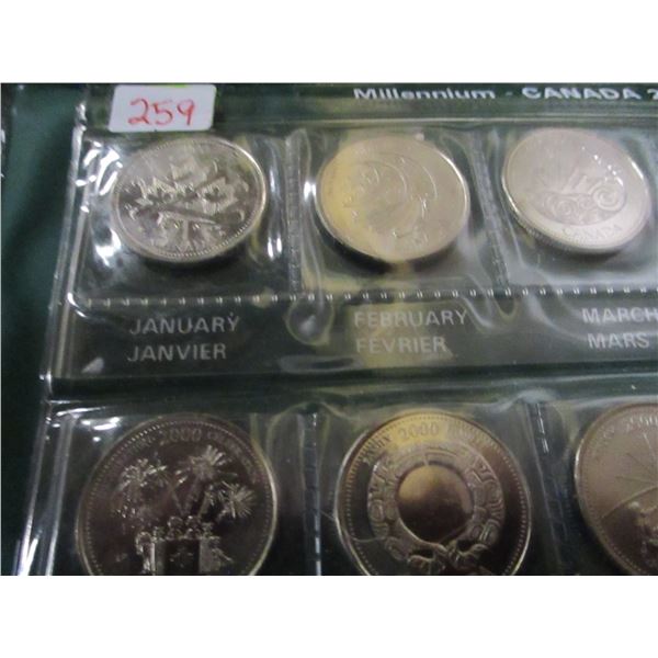 YEAR 2000 MINT MILLENIUM 12 COIN QUARTER SET