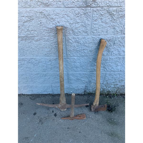 Lot of 2 Pick Axes & an Axe