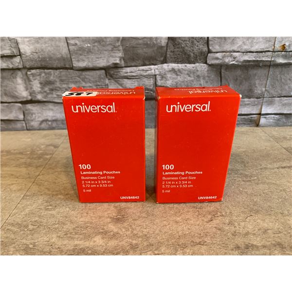 Lot of 2 Packs - 200 Pcs - Universal Laminating Pouches Business Card Size