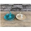 Image 1 : 2 Pack Ceramic Ring Holder - Peacock Jewelry Tray