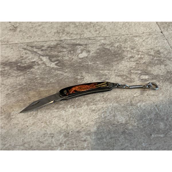 Vintage Minature Pocket Knife With Gold Bird