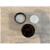Image 2 : Lot of 18 Brown Glass Jars With Lids 2in x 2in