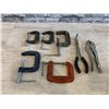 Image 1 : Lot of 5 C Clamps - 1 Vice Grip & 1 Angled Needle Nose