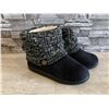 Image 3 : Family Fairy Womens Micro Suede Knit Slipper Boots Black Size Medium